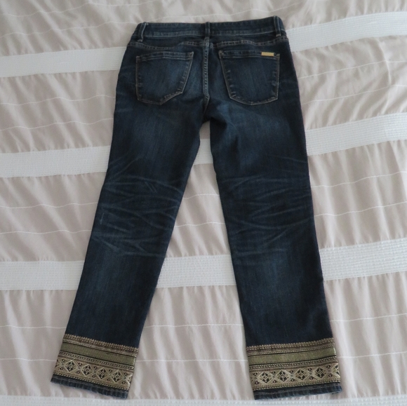 WHBM Embroidered Cuff Jeans, Sz 2 EUC - Picture 2 of 6